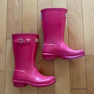 Girls Pink Gloss Hunter Boots